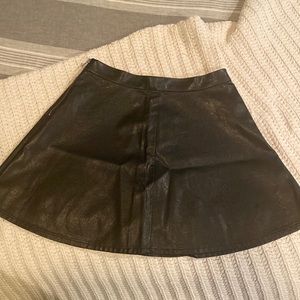 Black leather skirt